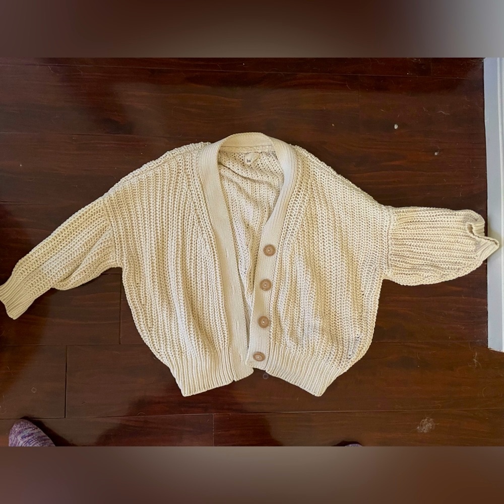 Babaa cardigan no. 18 cream natural off white cotton OS